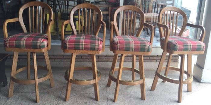 Four Darafeev Oak swivel arm chairs 
