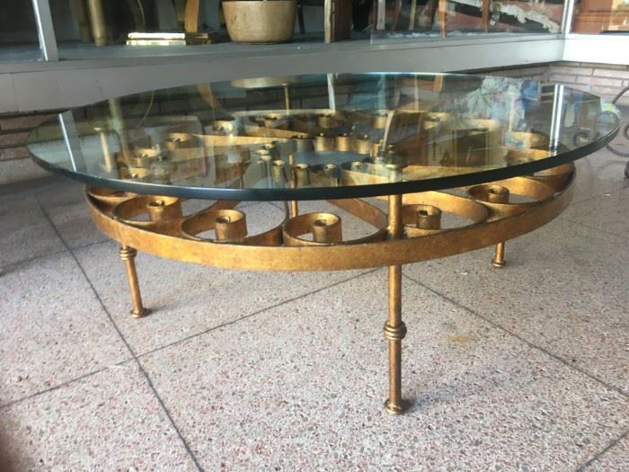 Iron & glass cocktail table 