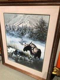 Wild life art print signed & numbered Moose