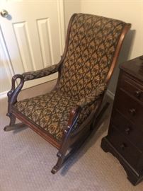 Early 1900's rocking chair with swan curved neck arms