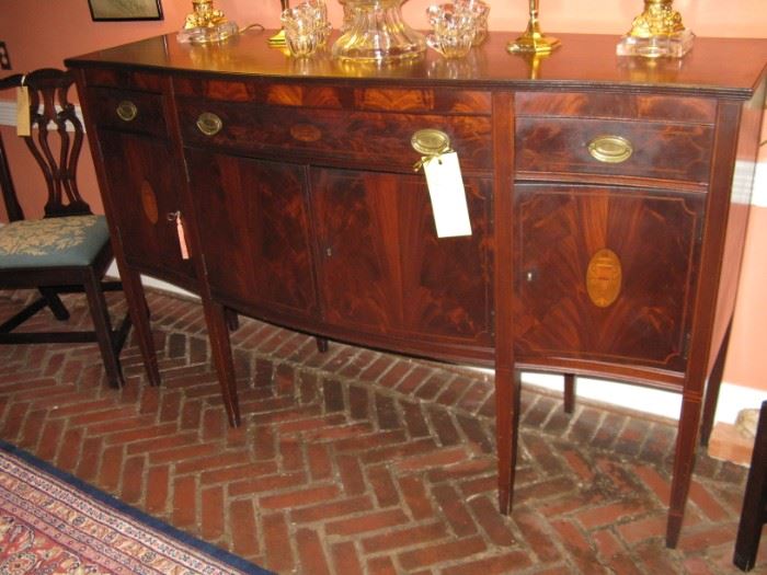 Early 20c Benson Brothers of Baltimore mahogany inlaid sideboard