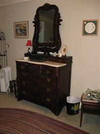                                           19c Empire  dresser 
                                    and modern braided rug