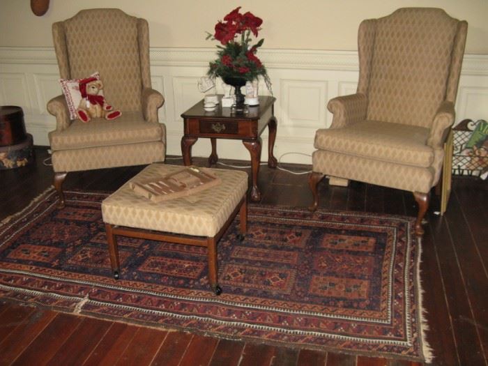       Ditto this rug and two nice upholstered chairs and           
                                         ottoman