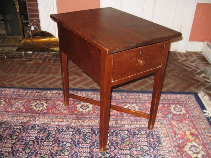                 Very Nice Early 19c Pennsylvania Pine                   
                                    One Drawer Stand