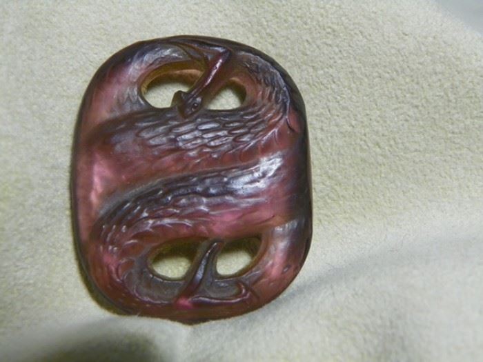         Circa 1920 Lalique  Writhing Serpents Model # 1651               
                                Amethyst Color Glass                          
