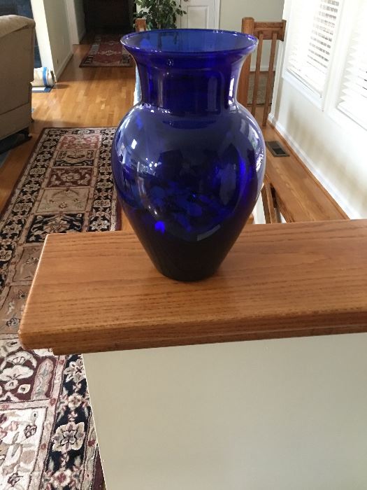 Hand-Blown cobalt vase