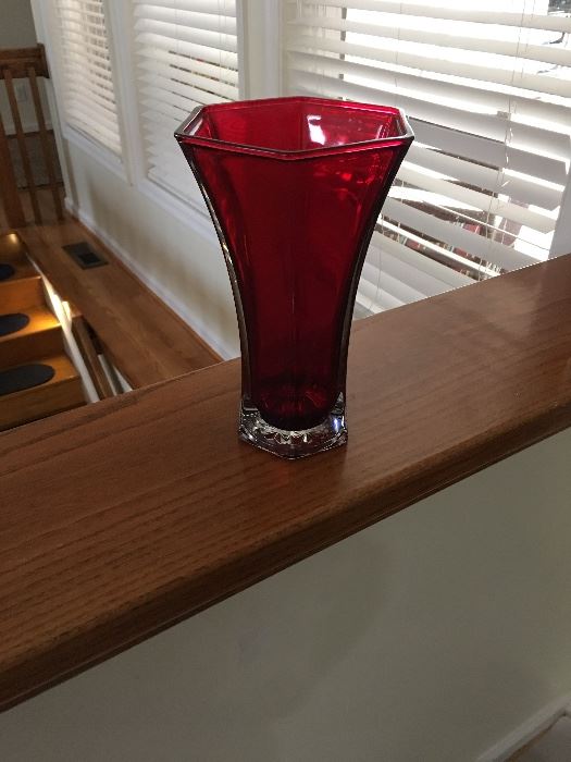 Ruby Glass Vase - Hand-Blown
