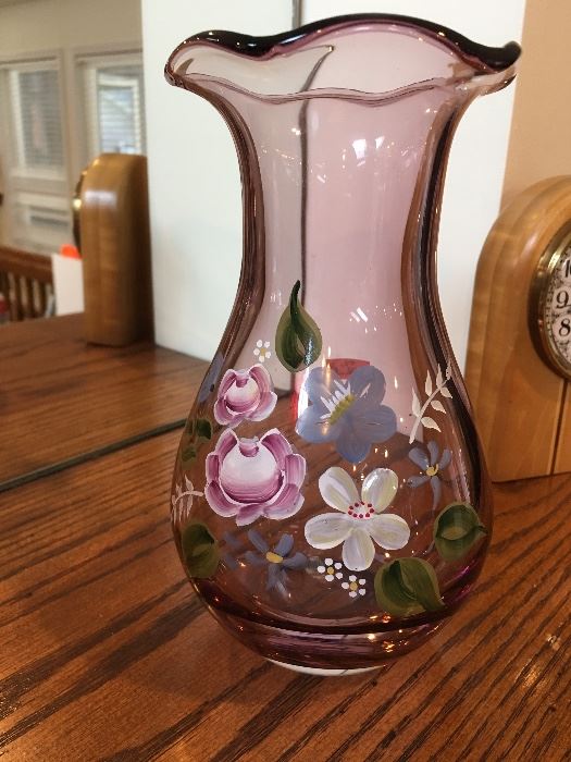 Fenton(?) Enameled Vase