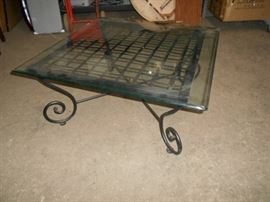 Glass Metal Square Coffee Table