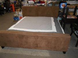 King Size Suede Bed Frame with Mattress