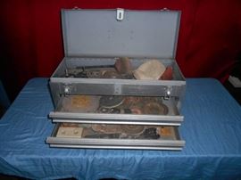 Metal Tool Box with Contents