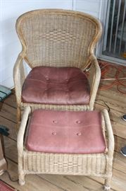 Nice Wicker Chair and ottoman