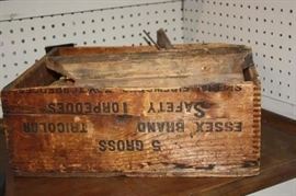Antique Essex Safety Torpedoes Wooden Dovetailed Box