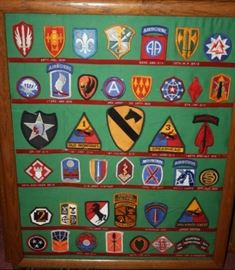 There are 4 Frames of Military Patches.  Different periods.  May be some hidden Gems!