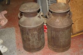 pair of Vintage Milk Cans