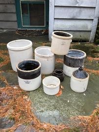 Stoneware crocks and jugs