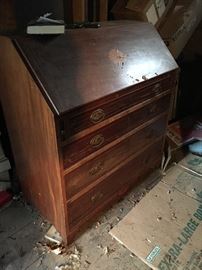 Inlaid Mahogany drop front desk 