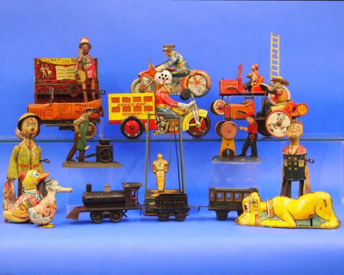Variety of  Tin "Litho" Toys - Featured in  2nd Ring