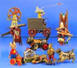 Variety of  Tin "Litho" Toys - Featured in  2nd Ring