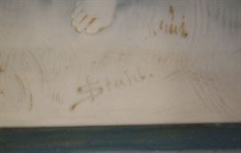 Mettlach Phanolith Porcelain Plaque - Signed by Jean-Baptiste Stahl, numbered "7031". Plaque measures 24 1/4" wide x 11 1/2" high. 