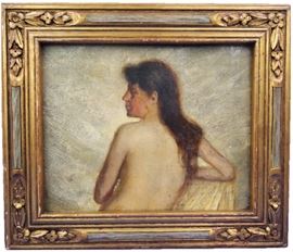 Oil on Board by Paulus - Portrait by Detroit artist Francis P. Paulus (1862-1933), Signed