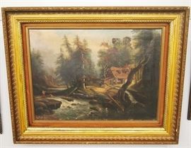 19th C. Hudson River Valley Landscape - Oil on Canvas