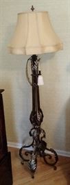 Gorgeous Solid Cast Iron Floor Lamp featuring a leaf design from base to top. Very nice.