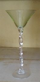 Elegant is the name of many of the fine crystal items in this home. Enjoy tall swirl stem martini glass.