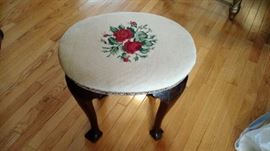 Victorian needlepoint footstool