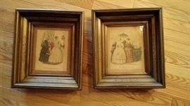 Framed antique art prints