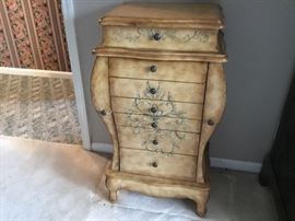 Hand painted wood jewelry chest
