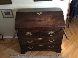 Hand made in England, Showing the pull out arms to hold the Drop Down Desk.