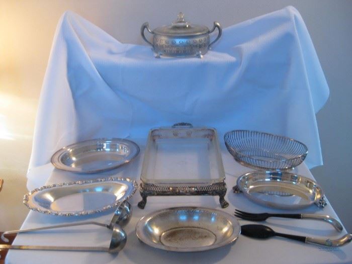 Silver and Stainless Steel Serving pieces