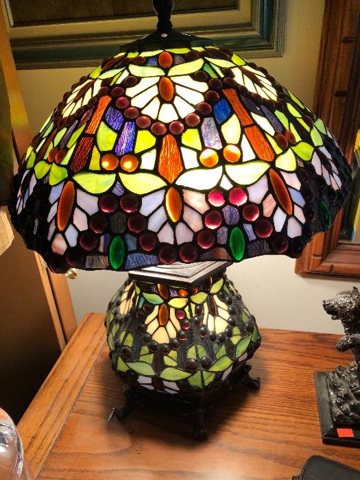 Tiffany Style Leaded Glass Lamps Double Lighting Table and Standing ~15 Plus 