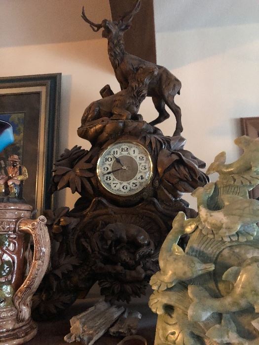 Black Forest Carved Clocks 