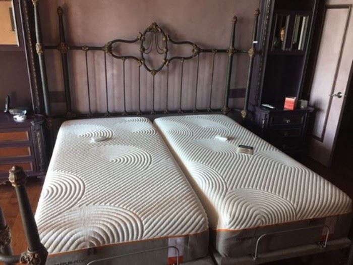 King Size Iron Bed, Pair Twin Adjustable Tempurpedic Beds                  We also have a Standard (full size) Adjustable Tempurpedic  Bed