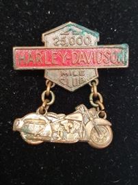 1950's Harley Davidson 25,000 Mile Club Pin