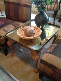 Brass top side table