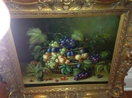 Still life in ornate frame