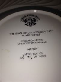 The English Countryside Cat" plate series - "Henry"