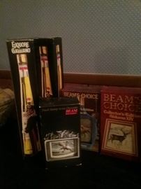 3- Liquore Galliano bottles in box, 3 Jim Beam decanters