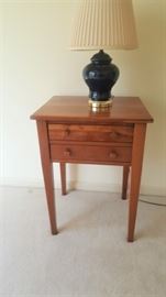 Antique pine two drawer table