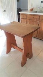 Antique trestle table used for kitchen island