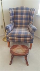 Wingback chair one of a pair