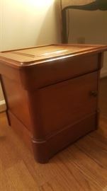 Beautifully finished mahogany potty / commode. Original finish, side door for toilet paper or magazines. Excellent condition