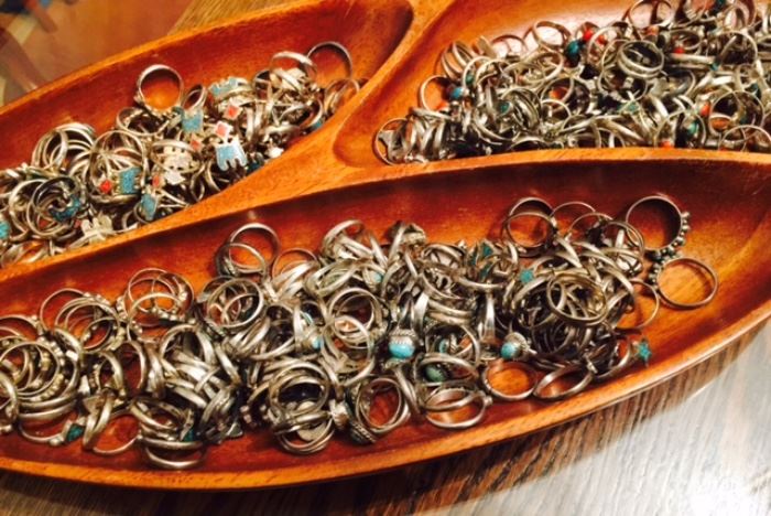 Hundreds of Sterling and Turquoise Rings