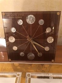 1964 Sterling silver coins clock