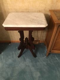 small cute Victorian marble table