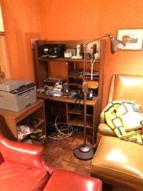 Vinyl chairs, desk, printer etc