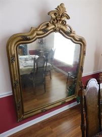 Large Antique Gilt Gesso Mirror 